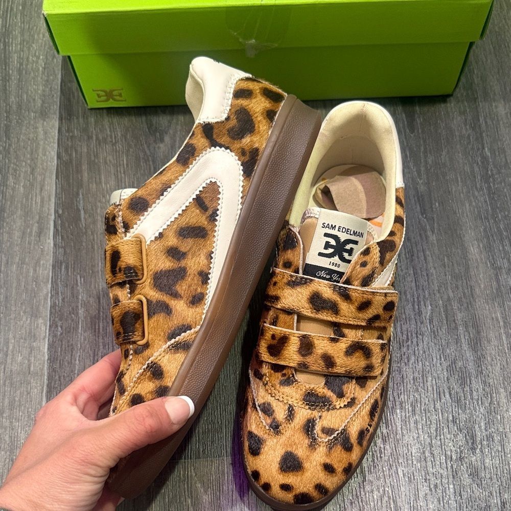 Sam Edelman x Free People Talia Leopard Print Sneakers Sz 8 - Picture 5 of 13